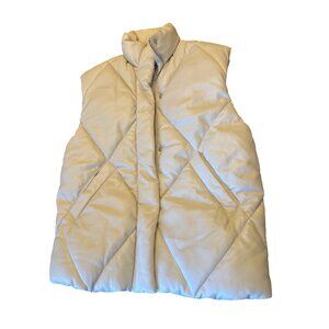 Abercrombie & Fitch Puffer Vest S Vegan Leather Wind & Water Resistant Fabric Re